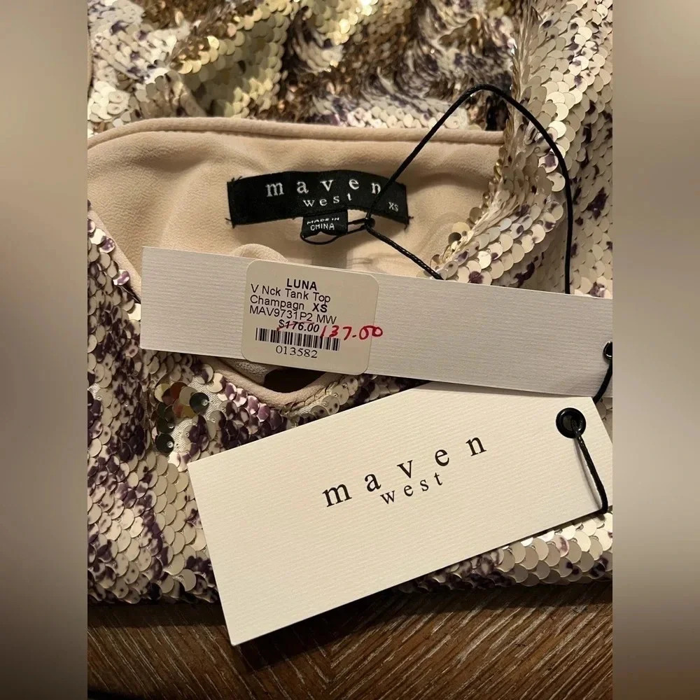 Maven West Python Sequin‎ Tank Top size XS NWT NWT - image 9